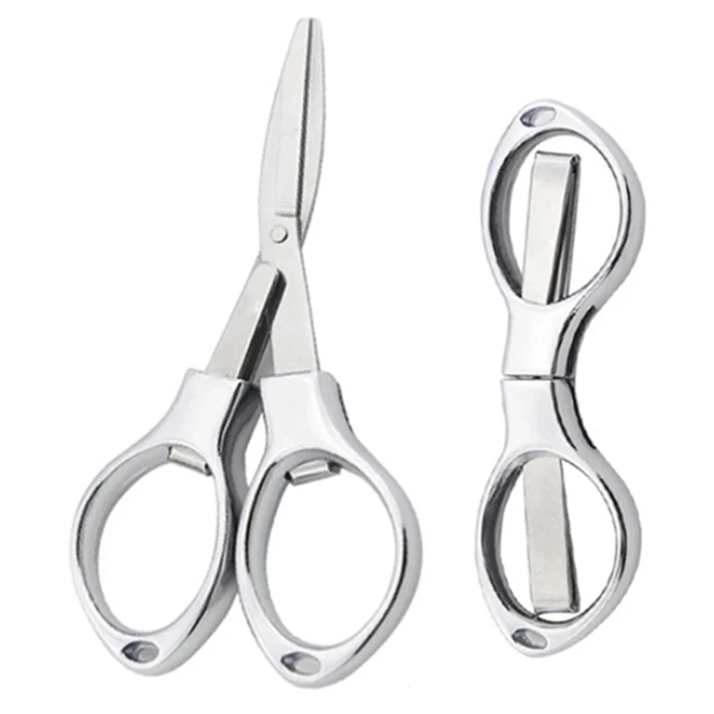 Foldable Scissors Small Preferred Material Silver Home Furnishing Makeup Scissors Sharp Cutting Foldable Stainless Steel 23g Abs