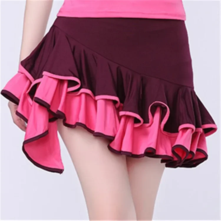 تنورة رقص لاتيني للنساء من جلد الفهد ، ملابس مربعة ، نصف جسم ، أرجوحة ، تمرين ، منافسة ، صيف ، جديد