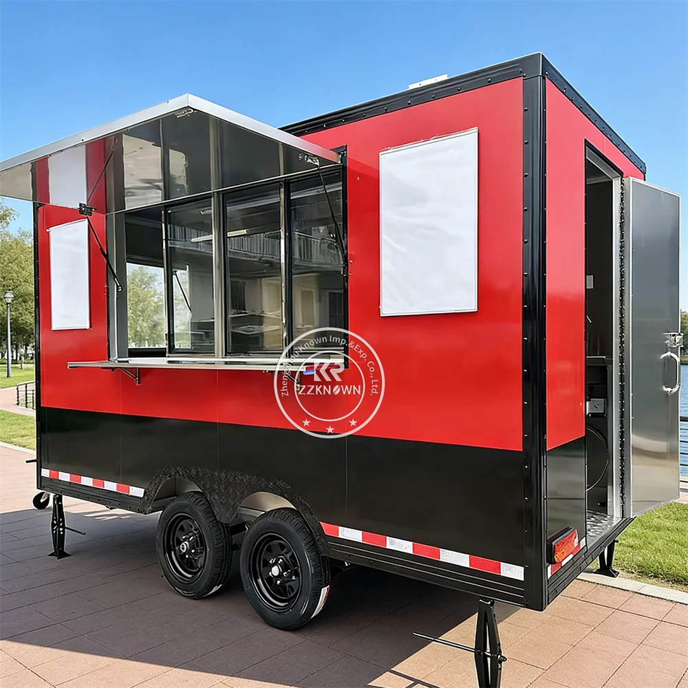 Food Concession Trailer Portable Street Snack BBQ Food Trailer Fully Equipped Custom Stainless Steel Food Truck For Sale