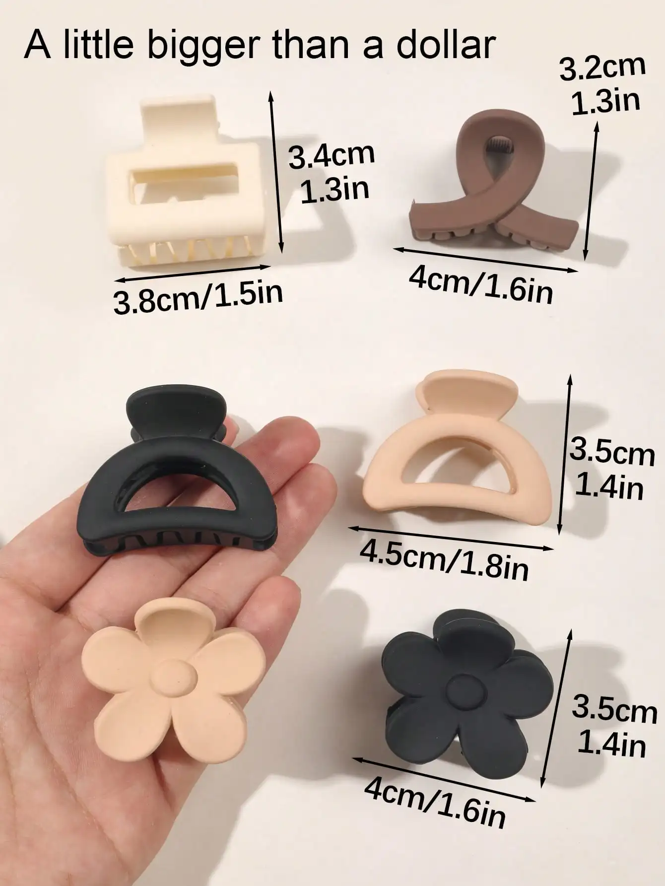8 Stück matte kleine Blumen-Haarspangen, 6,5 cm, quadratische Haarklammern für Frauen und Mädchen, dünnes Haar, einfache 3,8 cm rechteckige Haar-Accessoires – Detail 21