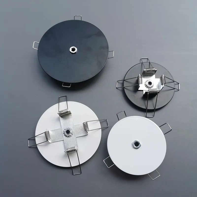 

2PCS Household Round Lamp Holder Ceiling-type Surface-mounted To Concealed Chandelier Chassis Accessories, Cover Spring Lamps