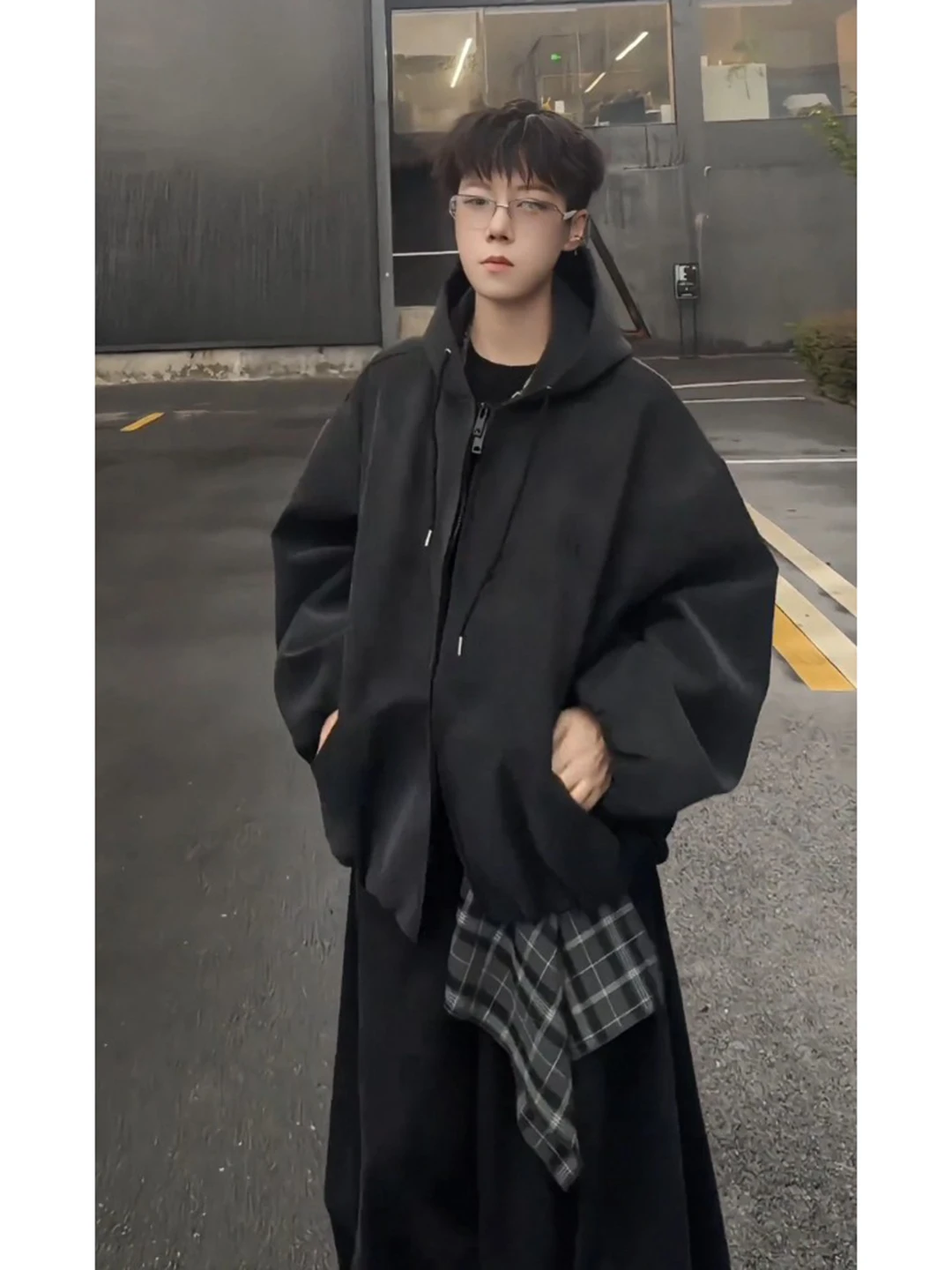 

Cleanfit Matte PU Leather Jaet Men's Spring Autumn American Street Sle Waterproof Windproof ort Hooded Coat