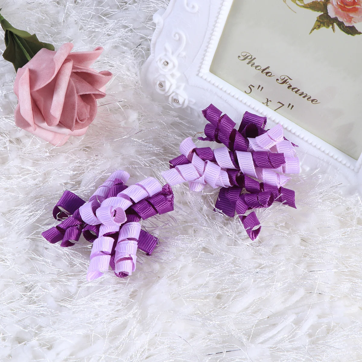 

2Pcs Lovely Snap Hair Clips Colored Barrettes Twisted Fabric Ornament Fashionable Accessories Girls Light Purple Purple Perfect