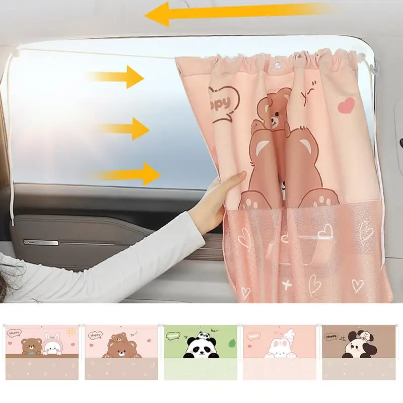 

Car Privacy Shades For Sleeping Suction Cup Car Sunshade Cartoon Auto Sunshade Protector Business Car Heat Insulation Sunshade