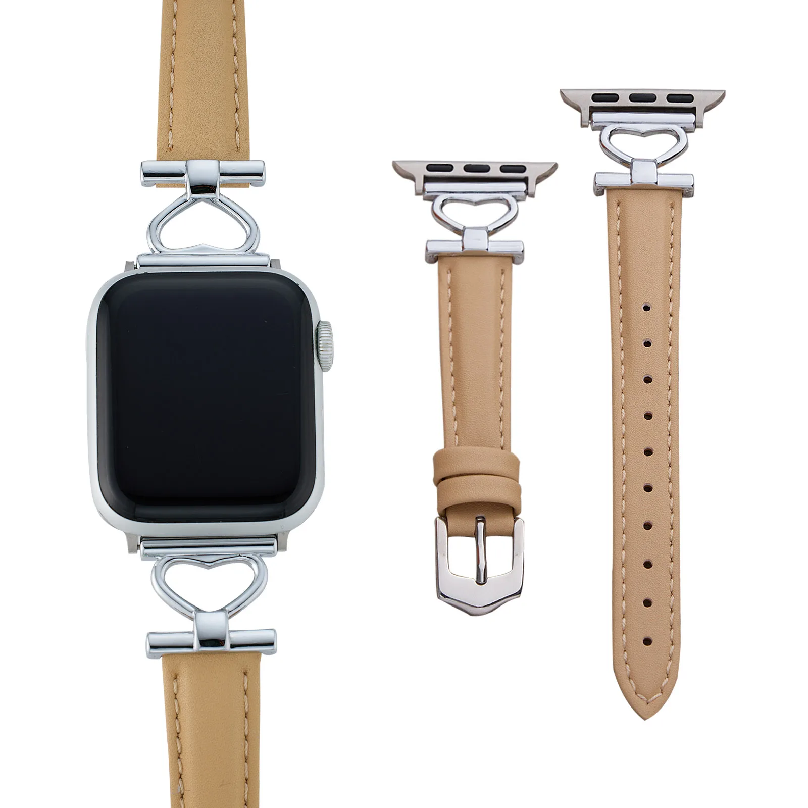 Slanke lederen link voor Apple Watch band vrouwen Serie Ultra 11/10/9/8/7/6/5/4/3/2/1 38mm 40mm 41mm 42mm 44mm 45mm 46mm 49mm Band