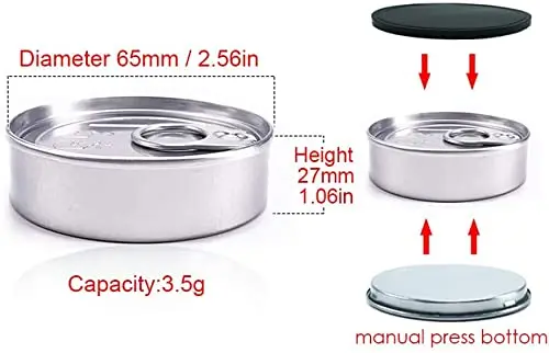 Label stickers for 3.5g Tin Cans with Lid Press-In Self-seal Can Food Containers Storage Box Labels Tuna