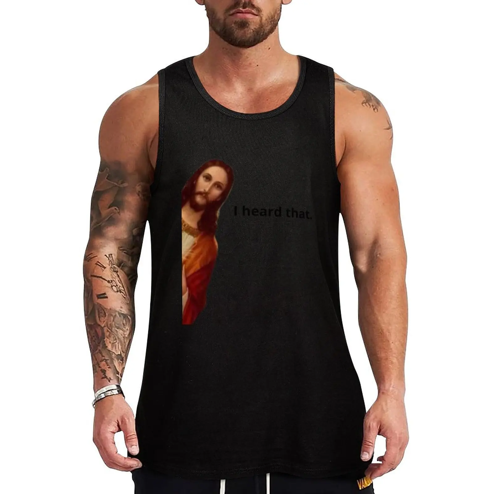 

jesus i heard that meme Tank Top High Breathable Tank Top Lightweight Cool Shirt