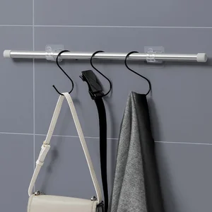 قابل للتعديل ذاتية اللصق ستارة قضيب كليب ، كليب هوك ، قوس الحائط قوس ، مسمار معلق على الحائط خالي من الأظافر ، 2 قطعة ، 4 قطع ، 8 قطع أفضل 10 بيع سحب الستارة - رقم 1