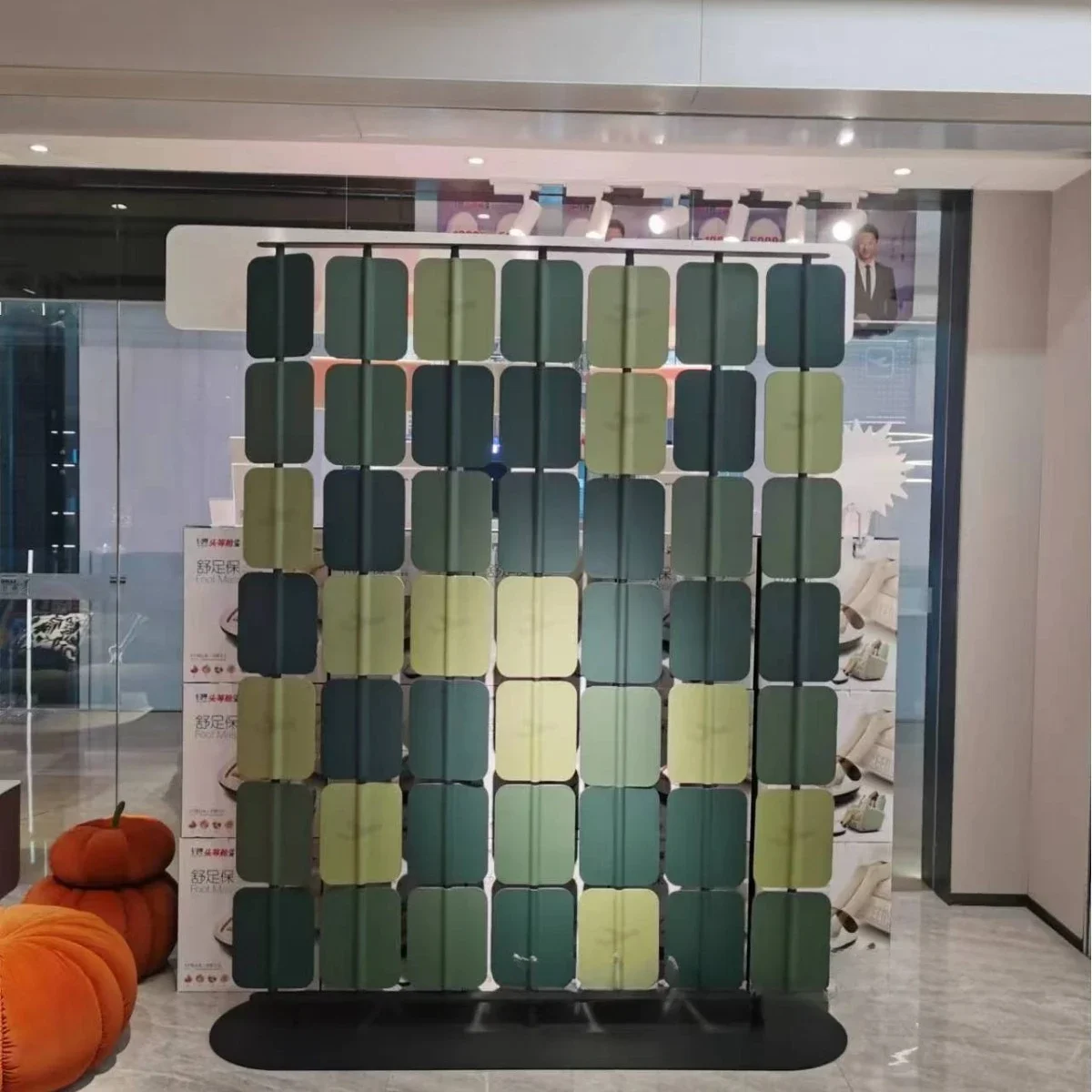 

Saddle Leather Blade Simple Wind Stainless Steel Entrance Lobby Hotel Partition Screen