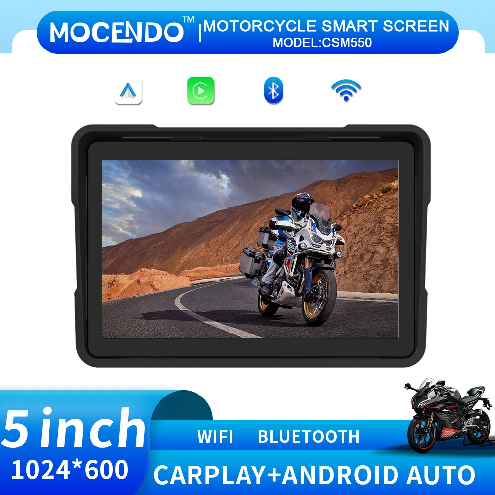 

5 inch Carplay Motorcycle Navigation GPS Wireless CarPlay Android Auto Airplay Display Screen Portable Moto Monitor
