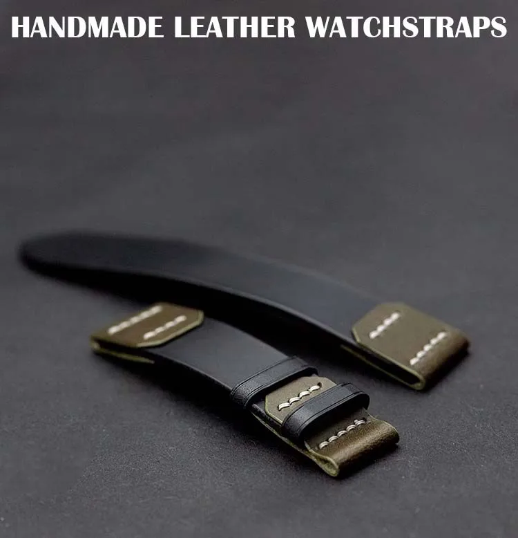 

1 Piece Handmade Leather Watch Band Strap 18mm 20mm 22mm 24mm Watchbands Belt