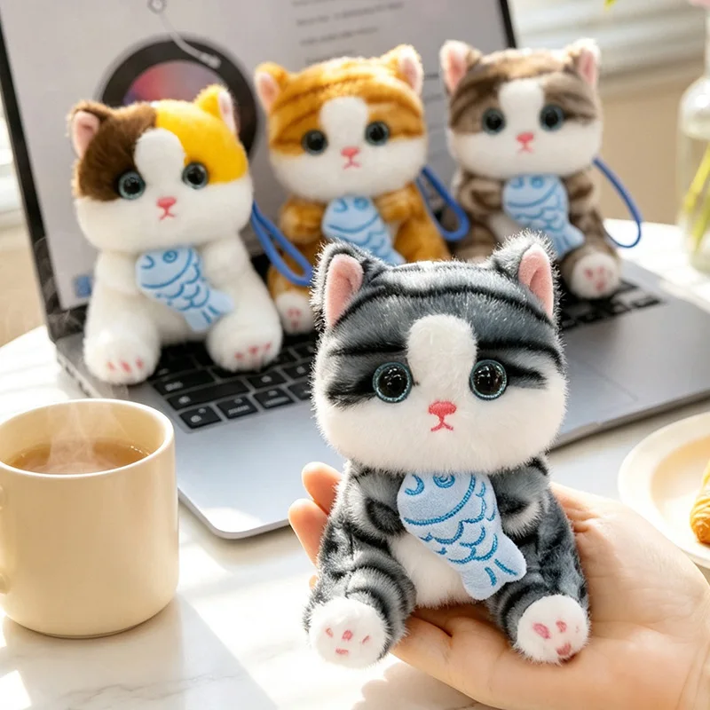Cute elf adorable kitten pendant toy doll kitten bag charm keychain plush toy
