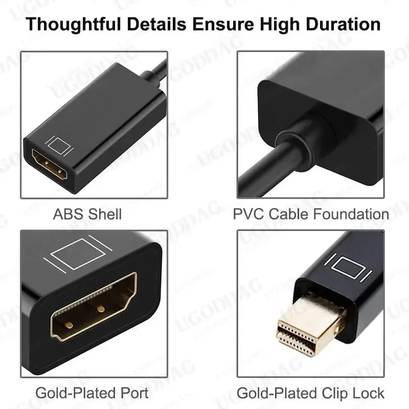 Mini Displayport To HDMI-Compatible 4k 1080P Cable Projector TV Projetor DP Display Port 1.4 For Mac Mini Apple Macbook Air Pro