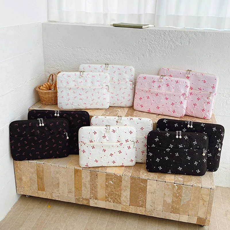 

13 15 Inch Tablet Case For Air 13- 14 Inch Laptop Bag Bow Tablet Bag Multi-compartment Storage Pouch