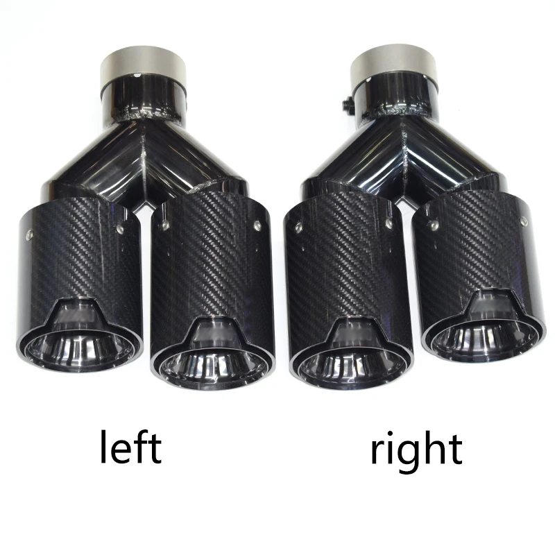 1pc Real carbon fiber car accessories exhaust pipe Y style fit for BMW 1 series 2 series 3 series etc universal nozzle tailpipe