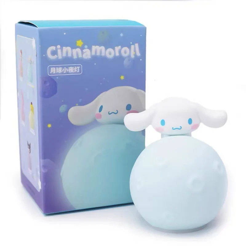 Authentic Sanrio Moon Night Light HelloKitty MY MELODY KUROMI POMPOMPURIN Cinnamorol Doll Handmade Ornament Children's Toy Gift view 3