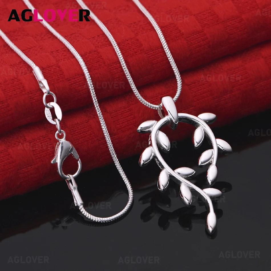 

AGLOVER 925 Sterling Silver Hollow Leaf Pendant Necklace Daily Accessories Women'S Simple And Atmospheric Jewelry