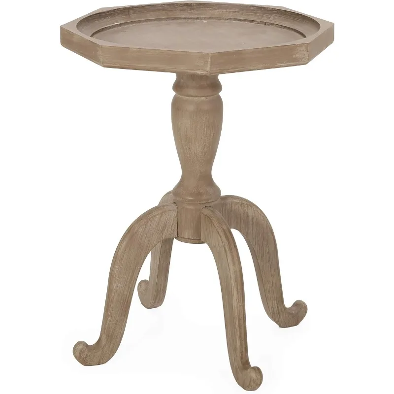 Elizabeth French Country Accent Table with Octagonal Top, Natural 18.25 in x 18.25 in x 25 in