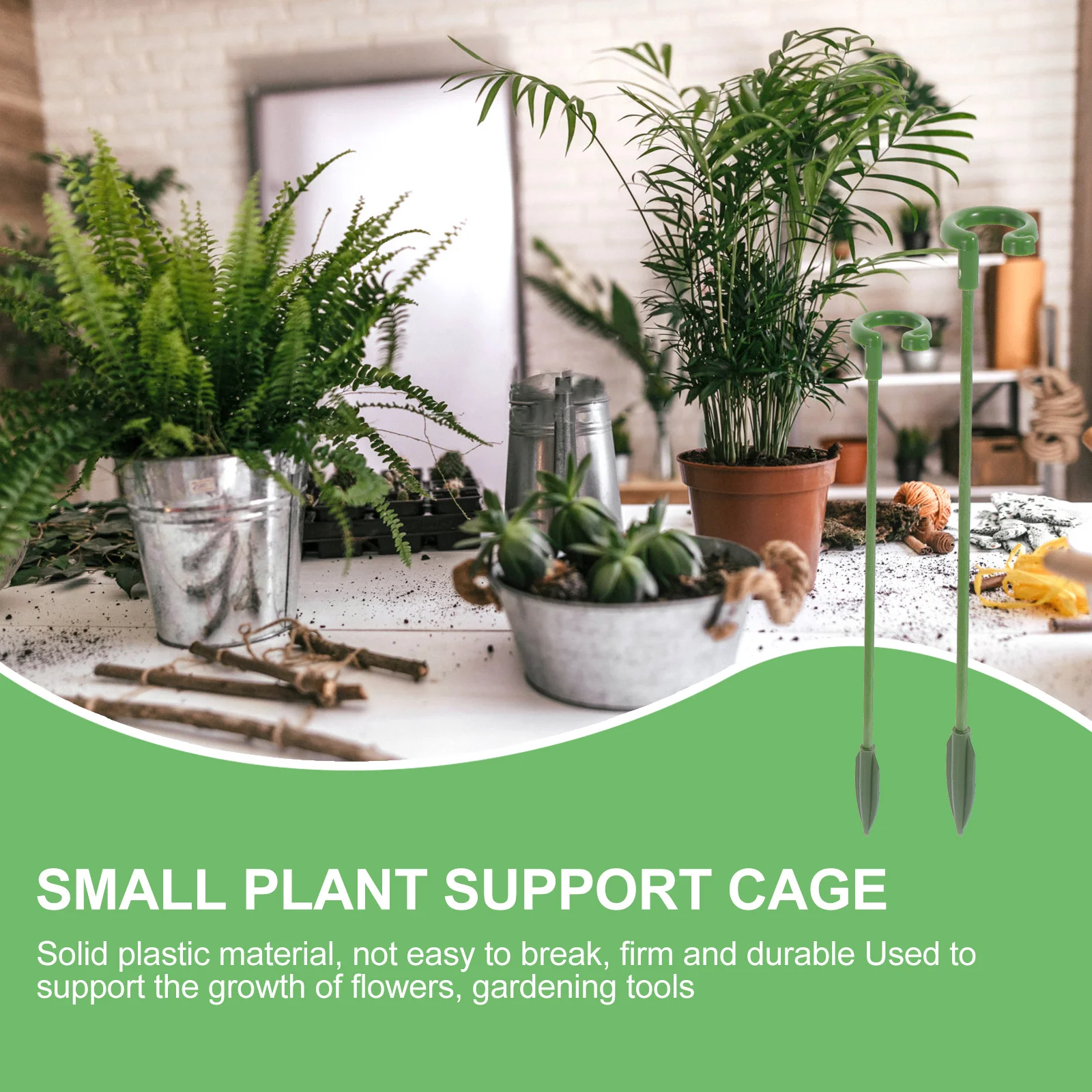 

20Pcs Flower Support Holders Natural Green Plant Growth Fixed Support Rack for Potted Plants Orchids Hydrangea Durable Garden