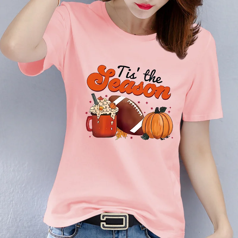 Women's Halloween Print Round Neck Short-sleeved T-shirt Casual Fashion Explosion T-shirt Graphic T Shirts  Aesthetic Clothes