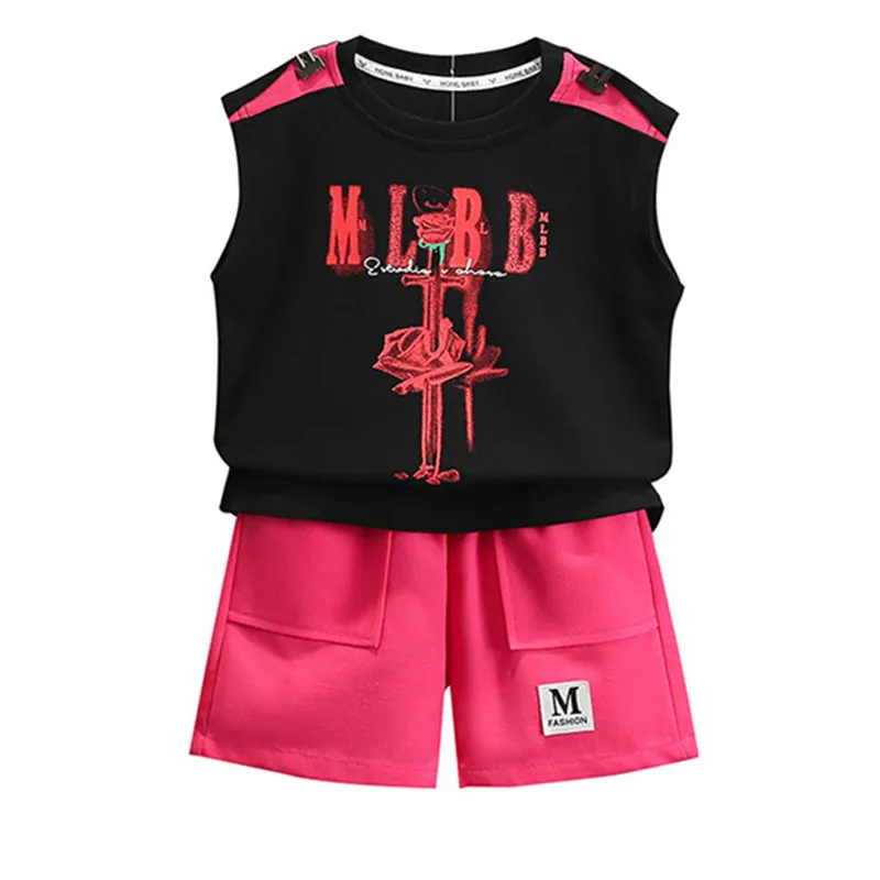 

Летняя повседневная футболка + шорты для маленьких мальчиков, 2 шт./компл., хлопковый детский модный спортивный комплект, уличная одежда для мальчиков, детская одежда, От 2 до 11 лет