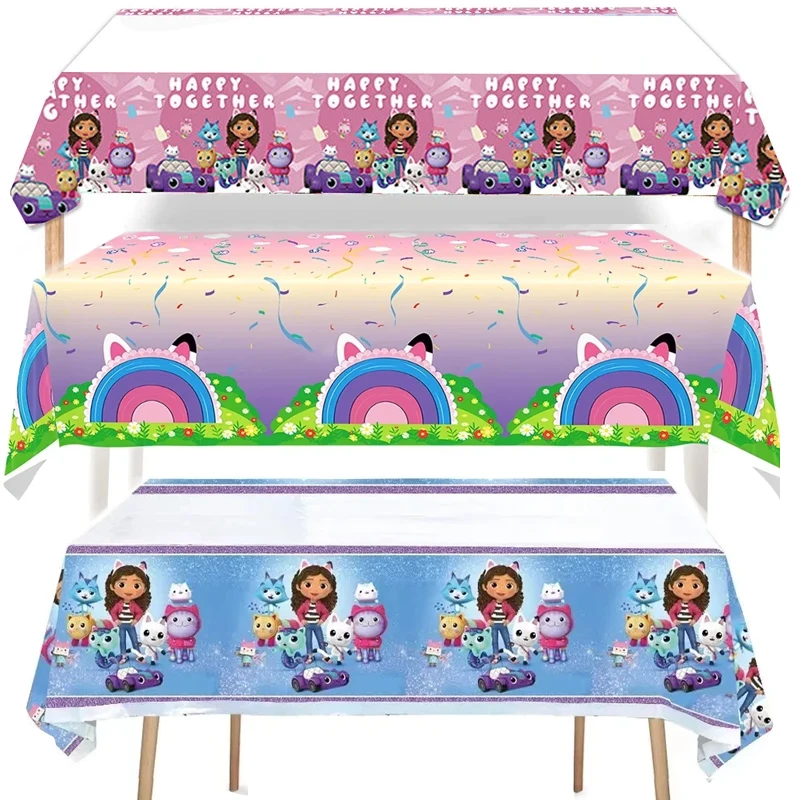 Nappe de fête pour maison de poupée Gabby, fournitures d'anniversaire pour enfants, décorations de chats pour maison de poupée Gabby, nappe pour garçons et filles, réception-cadeau pour bébé