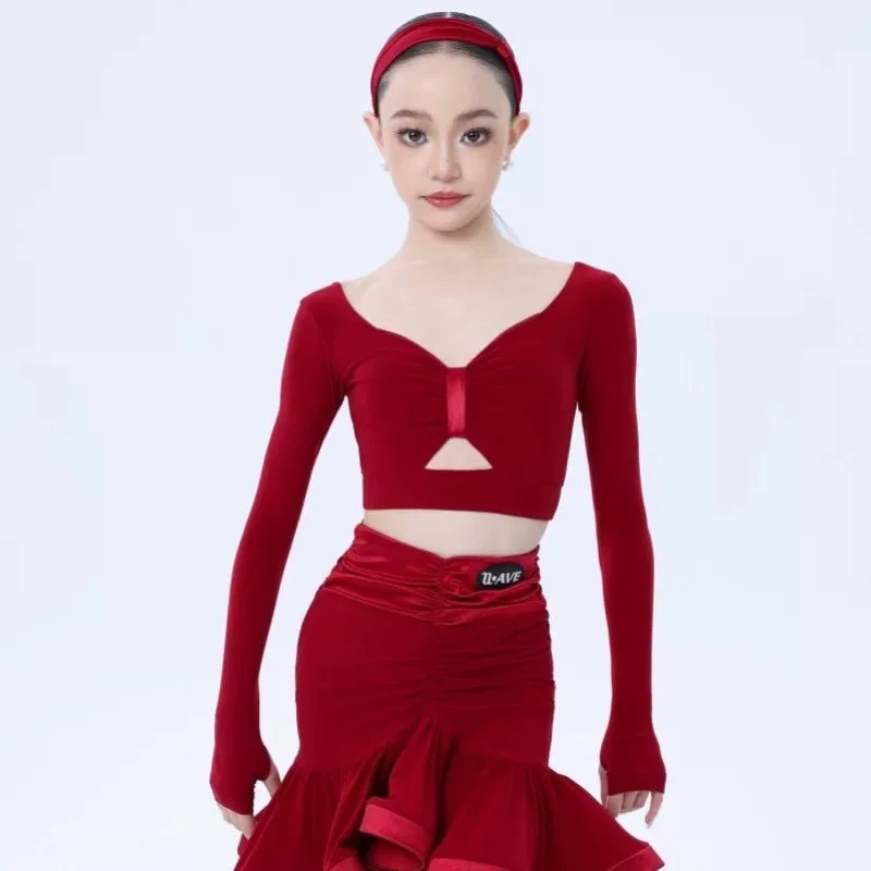 Ropa de baile de línea para mujer, Ropa de baile azul y negro, nuevo traje de baile latino, traje de escenario, vestido de baile, vestido de Flamenco, traje de escenario para niña