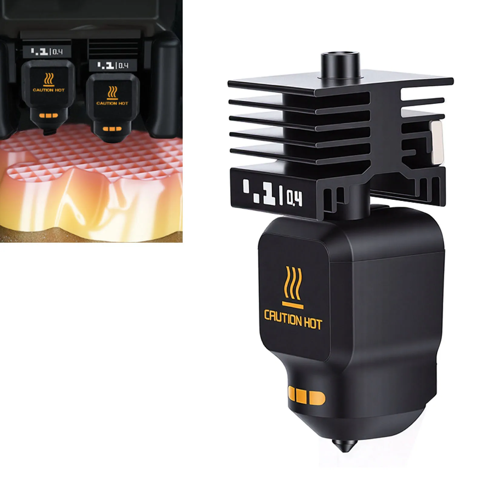 

3D Printer Hotend Kit Fit for Bambu Lab P2S H2D H2S P2SC HF Extrusion Head 0.4mm Hardened Steel Nozzle Heating Block Replacement