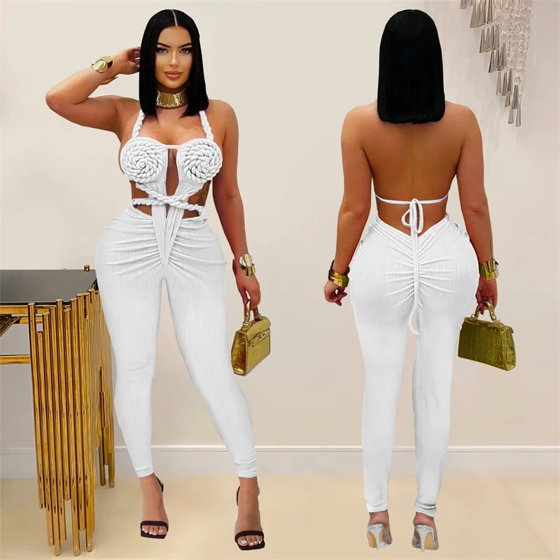 Doyerl مثير الجوف خارج Bodycon حللا امرأة قطعة واحدة الزي Y2K ملابس للنادي حفلة Ruched بلا أكمام Ruched السروال القصير وزرة