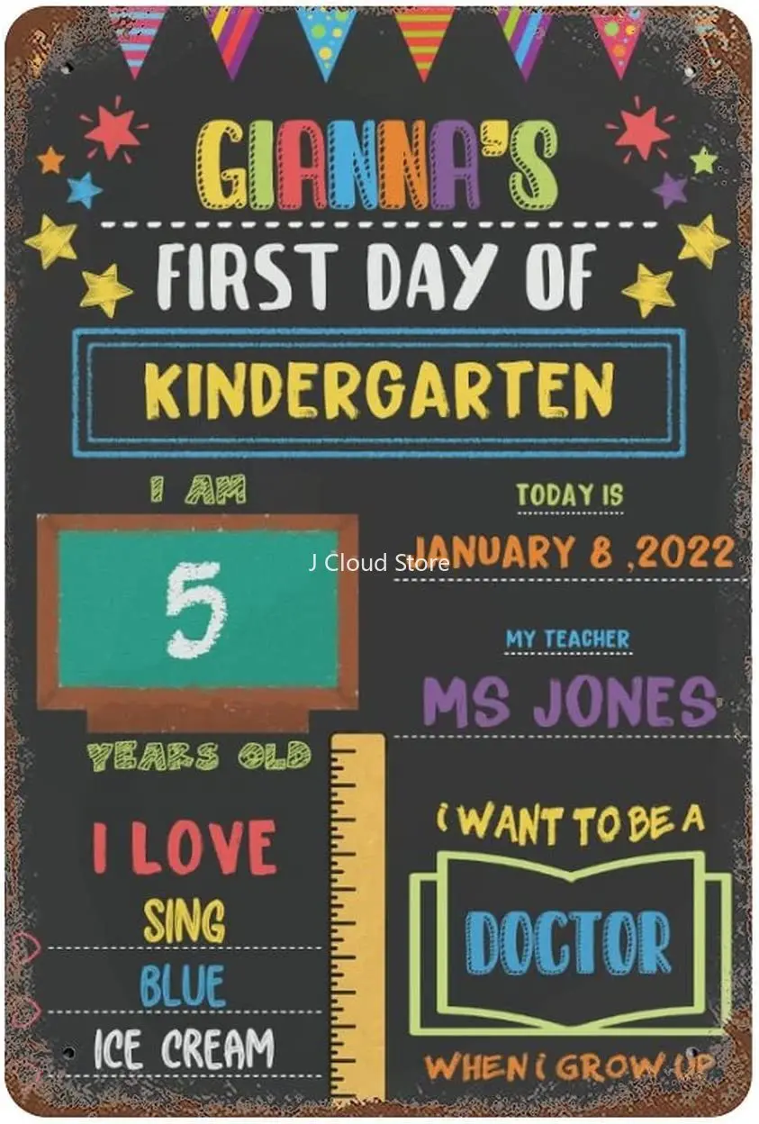 Personalized First Day Of School Sign, First Day Of School Sign For Kids/Girls/Boys, 1st Day Of School Sign,