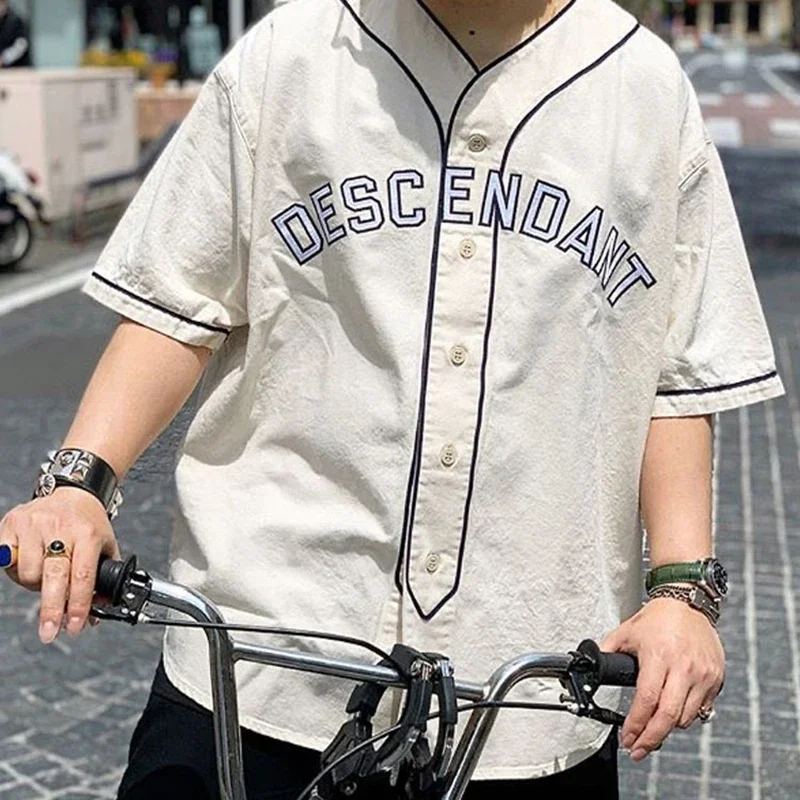 

Descendant21ss Short-sleeved Baseball Dcdt Tetsu Nishiyama A.k.a. TET Casual Ins Tide Brand Japan Style Shirt