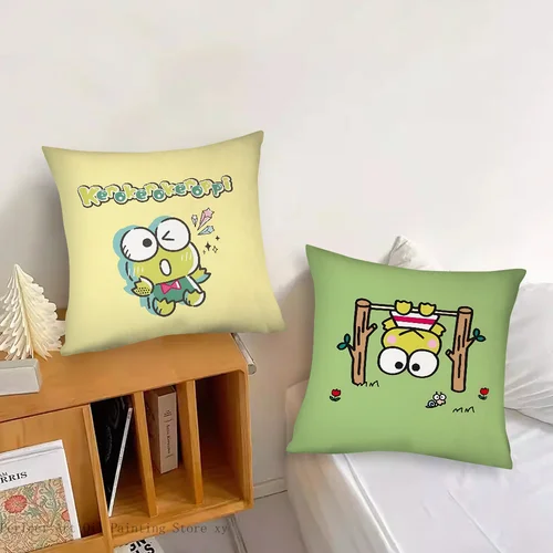 1PC 만화 Kero Kero Keroppi 베개 케이스 광장 베개 쿠션 커버 침실 소파 룸 장식 캐주얼 베개 커버