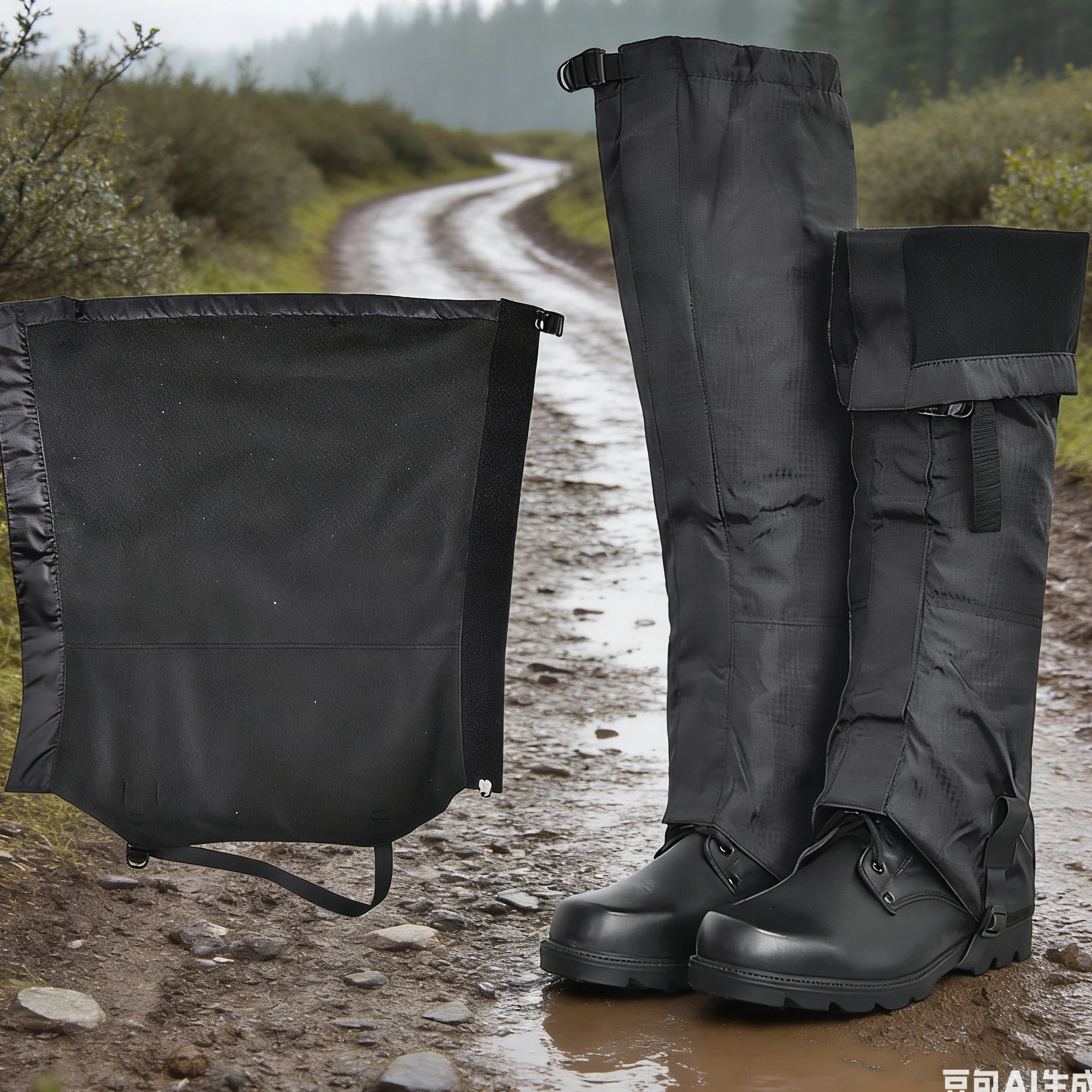 

2 Pcs Outdoor Mountain Climbing Warm Plush Foot Covers Extended Thickened Waterproof Knee Pads Snow Binding Covers Leg Covers