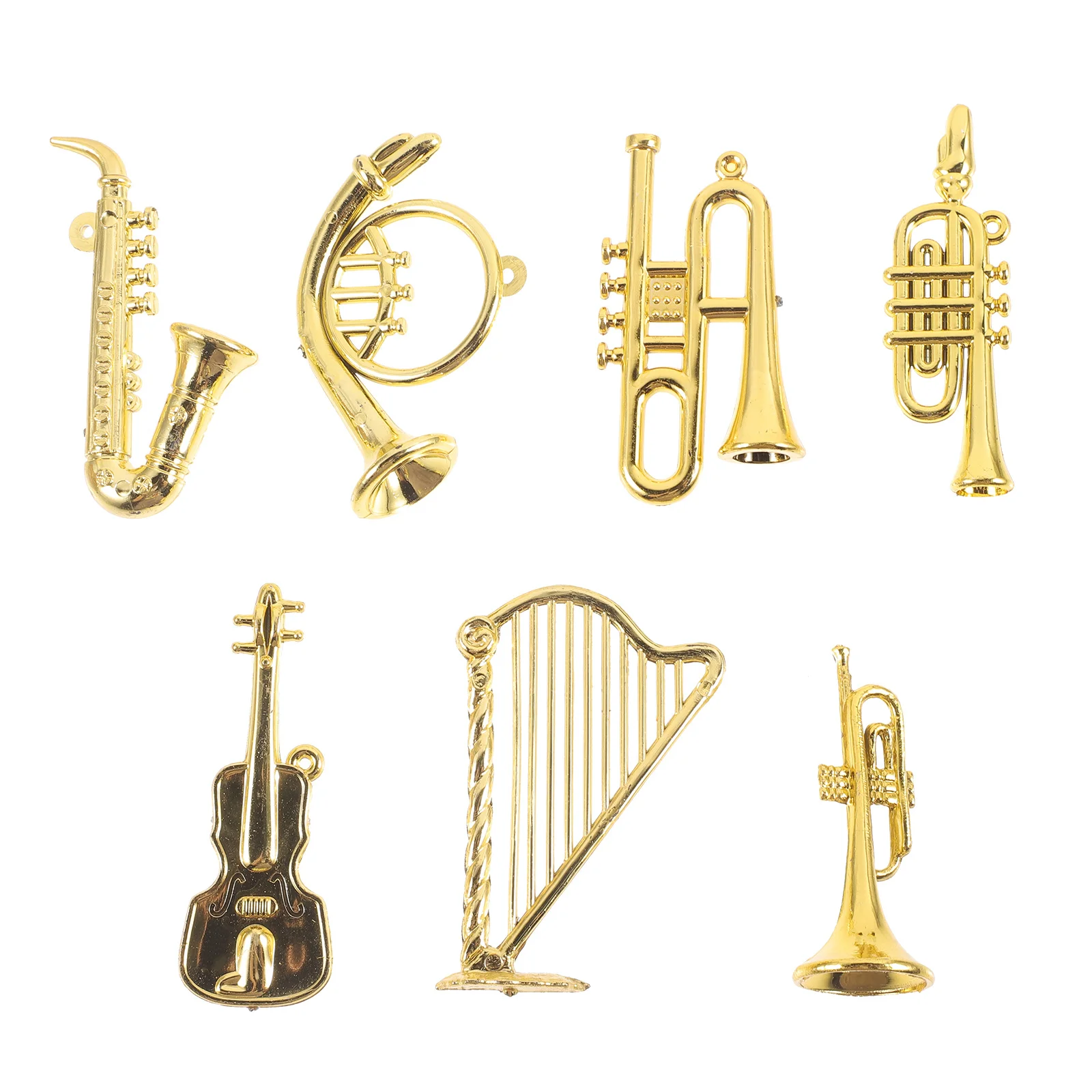 

7pcs Mini Musical Instruments Ornaments Xmas Decoration For Christmas Tree Small Instruments Kit Party Favors Mini Decor
