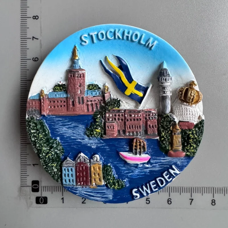 Zweedse koelkastmagneten Toeristische souvenir Zweden Malmö Sverige Stockholm Reiscadeau Magnetische koelkaststicker Woondecoratie