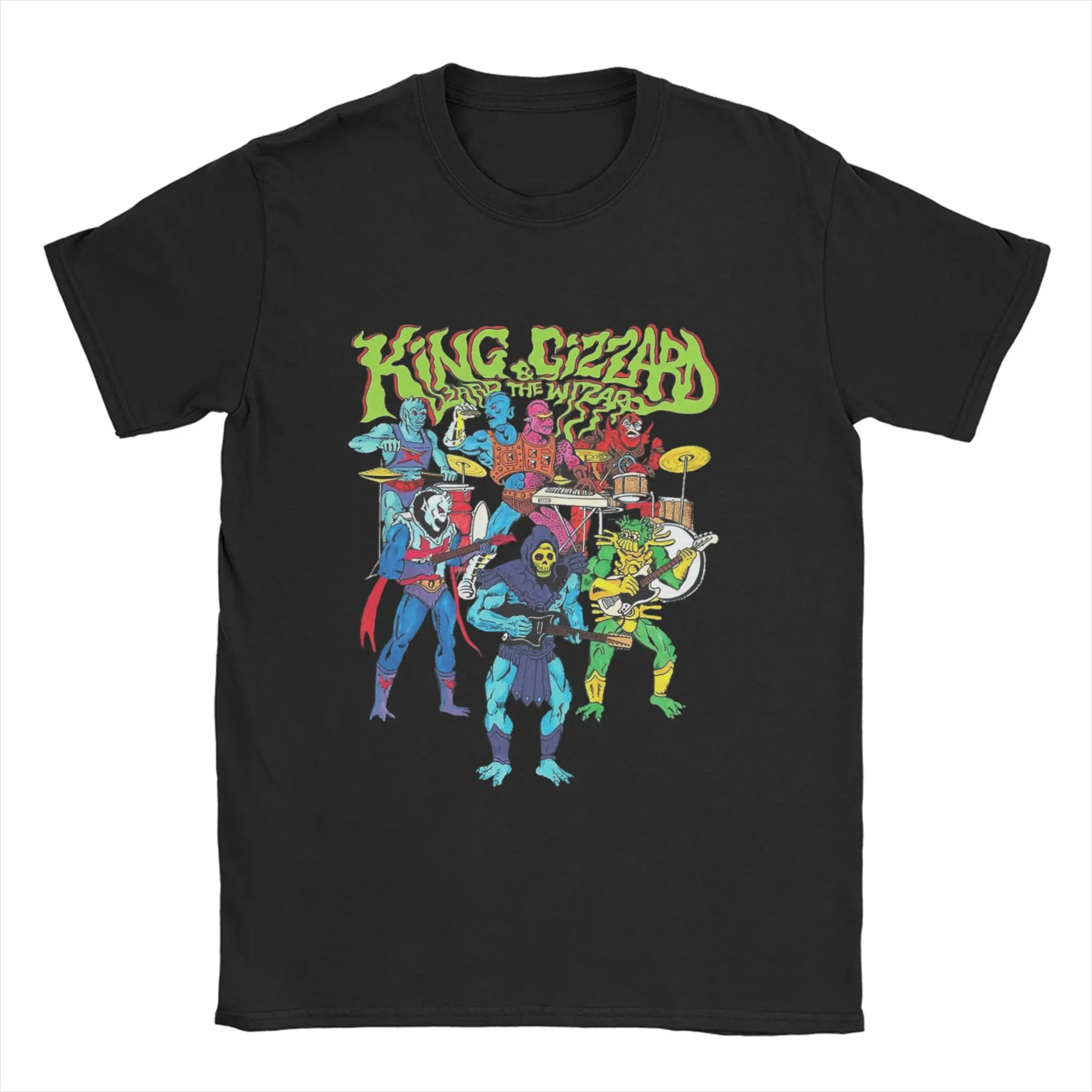 

King Gizzard and the Lizard T-Shirts for Men Music Band Casual 100% Cotton Tees O Neck Short Sleeve T Shirts Graphic Tops