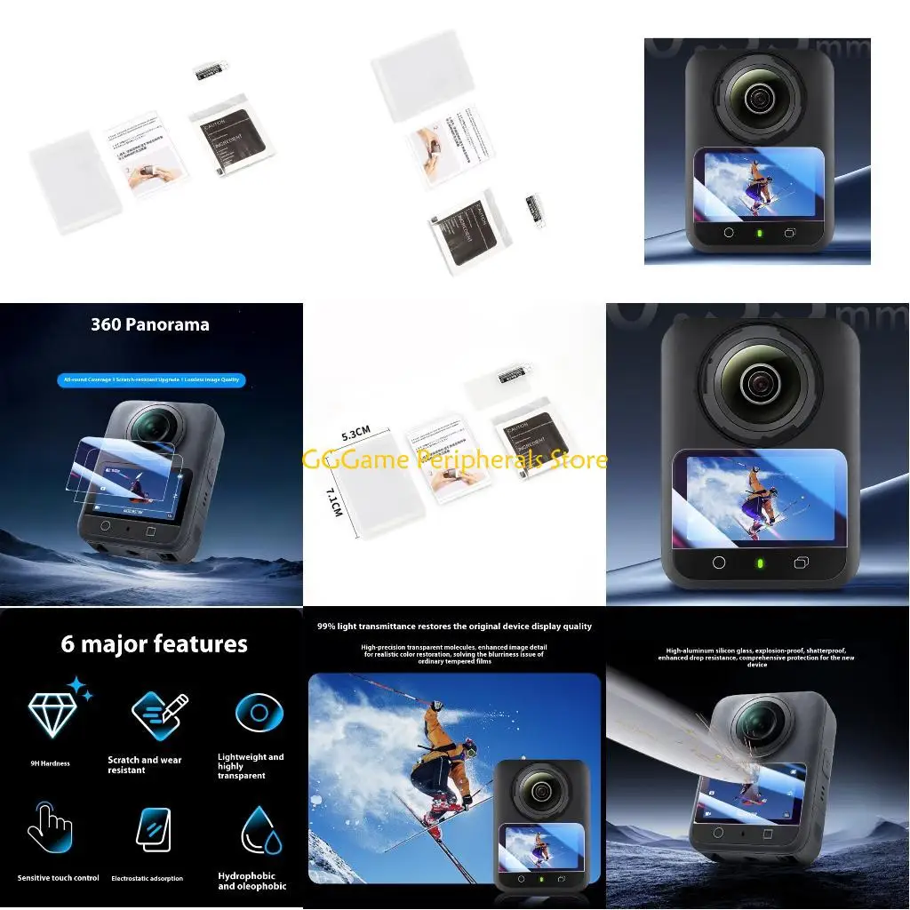 

U55B Thin Clear Screen Guard For OSMO360 9H Hardness Tempered Glass AntiFingerprint BubbleFree Application Full Coverage