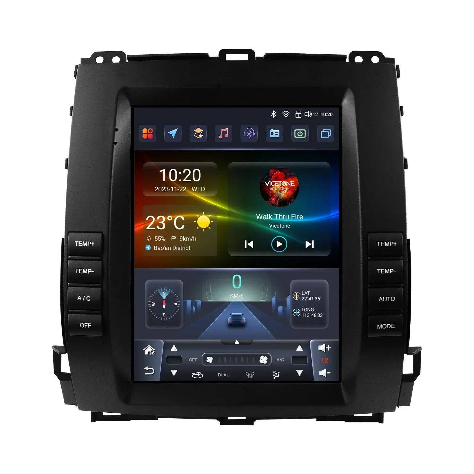 Android 13 for Prado 120 Lexus GX470 for Toyota Land Cruiser 2002-2009 Car Radio Automotive Multimedia Tesla Style Carplay Auto