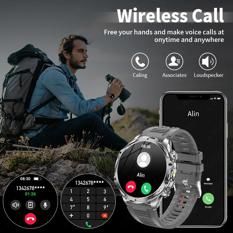 ​ LIGE 2025 Smartwatch hombre regalo Bluetooth llamada 700mAh batería grande 416*416 Ultra HDScreen salud reloj inteligente hombres para IOS Android