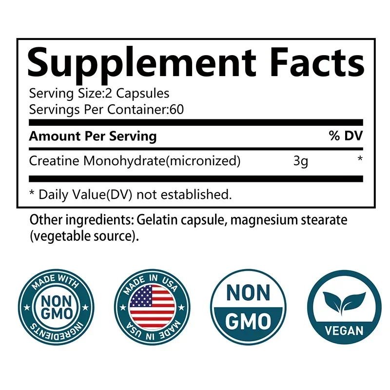 Creatine Monohydrate - Helps Build Muscle, Repair and Improve Athletic Performance, Increase Energy and Fight Fatigue