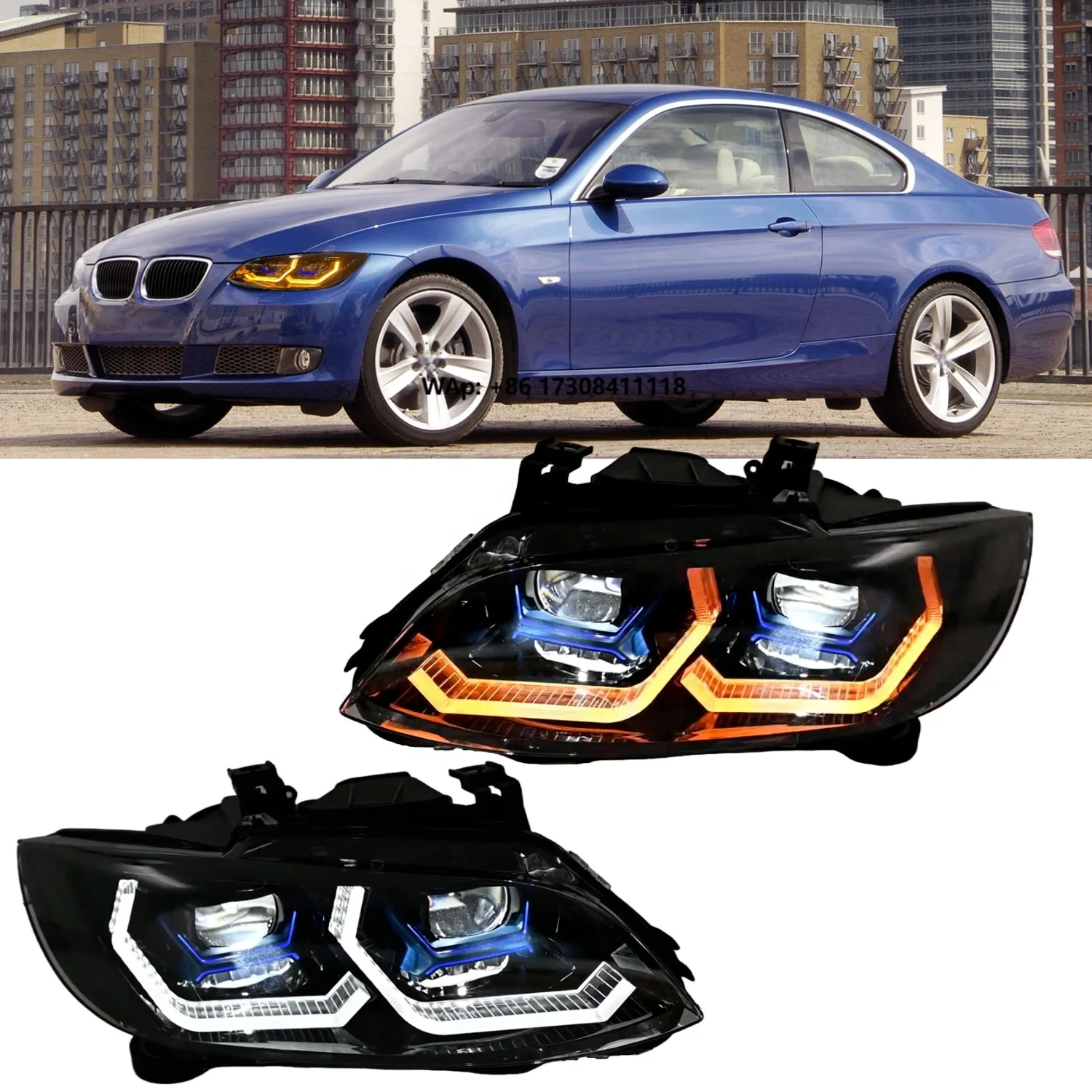 

Фара головного света для BMW 3 серии E92 E93 328i 335i Coupe, светодиодная, с AFS, модифицированная, DRL, 2007-2010, обновленная, с линзой проектора