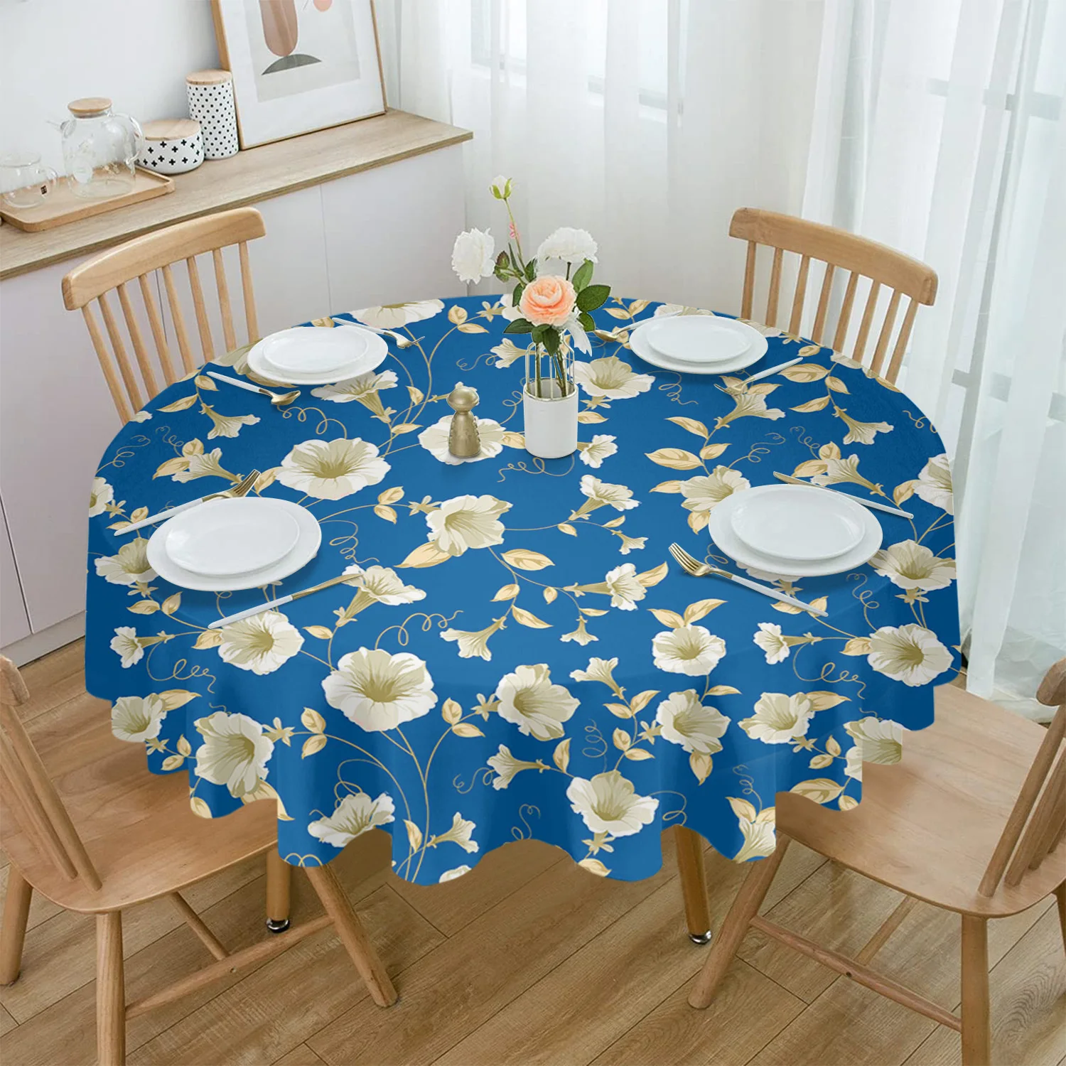 Flower Vintage Luxury Texture Rectangular Tablecloth Dustproof Picnic Cloth Home Decoration Kitchen Waterproof Table Cover