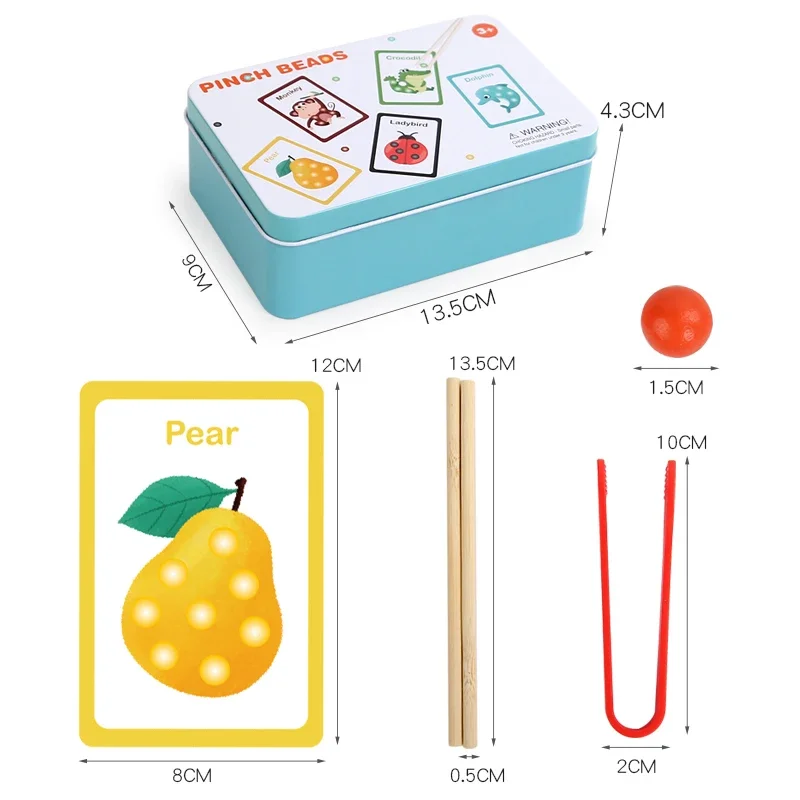 DIY Houten Speelgoed Clip Kralen Kleur Sorteren Cartoon Bijpassende Bordspel Vroeg Leren Educatief Speelgoed Voor Kinderen Kinderen