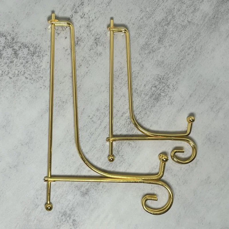 Gold Iron Display Stand Metal Easel Stand for Picture Frame Decorative Plate Book Photo Anti-Slip Display Dish Rack Shelf