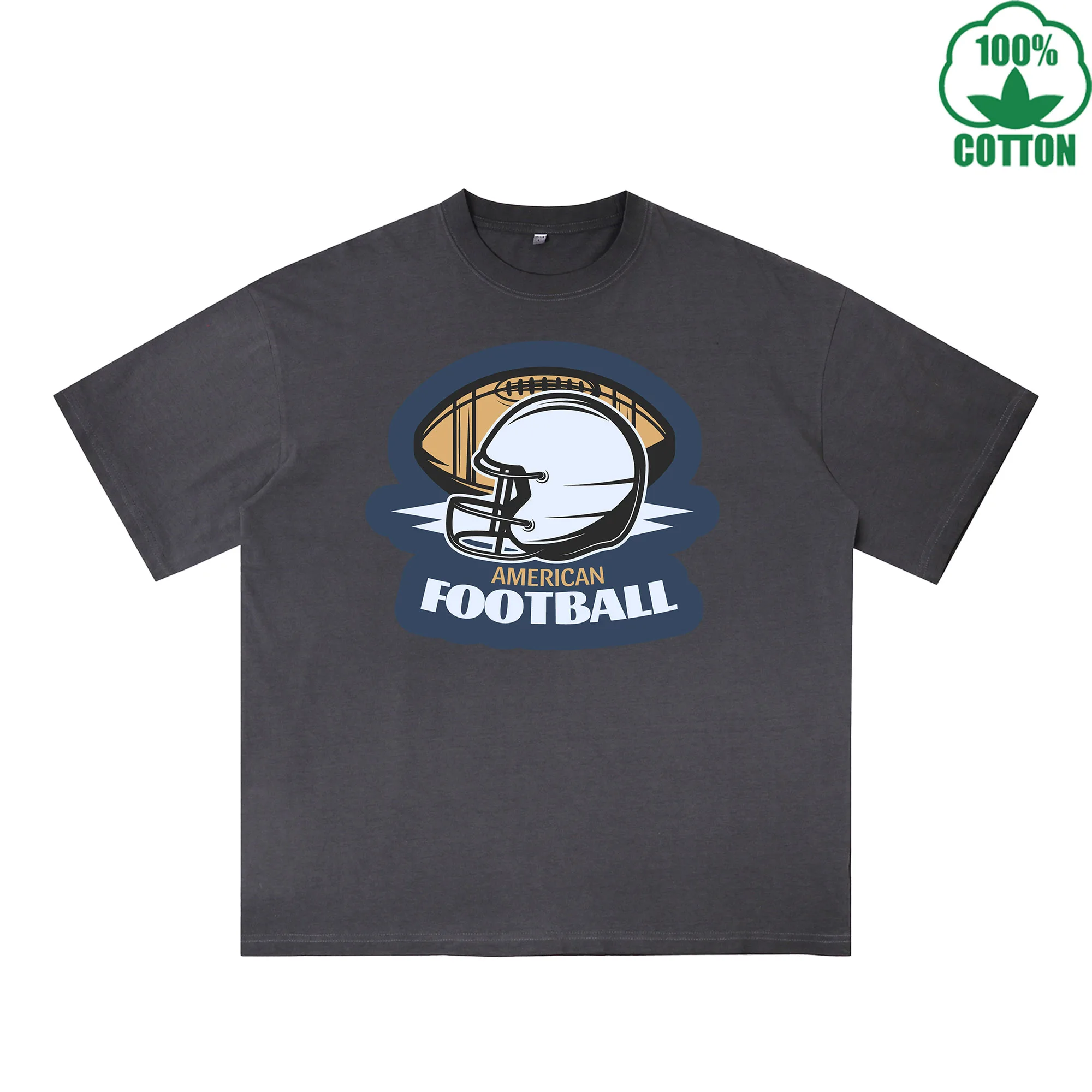 

Power Play Play Hard Printed Dirty WashT-Shirt 230G Multicolor Loose Trendy Fashionable 100%Cotton Short Sleeve Top