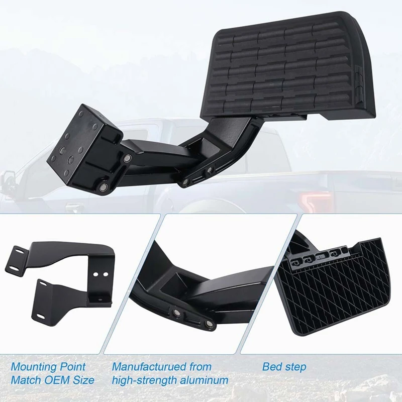 1 Piece 75312-01A Tailgate Pedal Bed Step Pickup Truck Cab Side Step Retractable For Ford F-150 F150 2015-2020