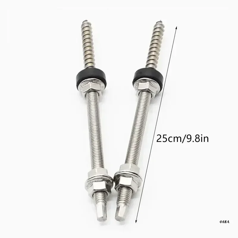 

4Pcs Solar Panel Photovoltaic Accessories Hanger Bolts with EPDM and Locking Nut + Adapter for Solar Photovoltaic 20cm/25cm