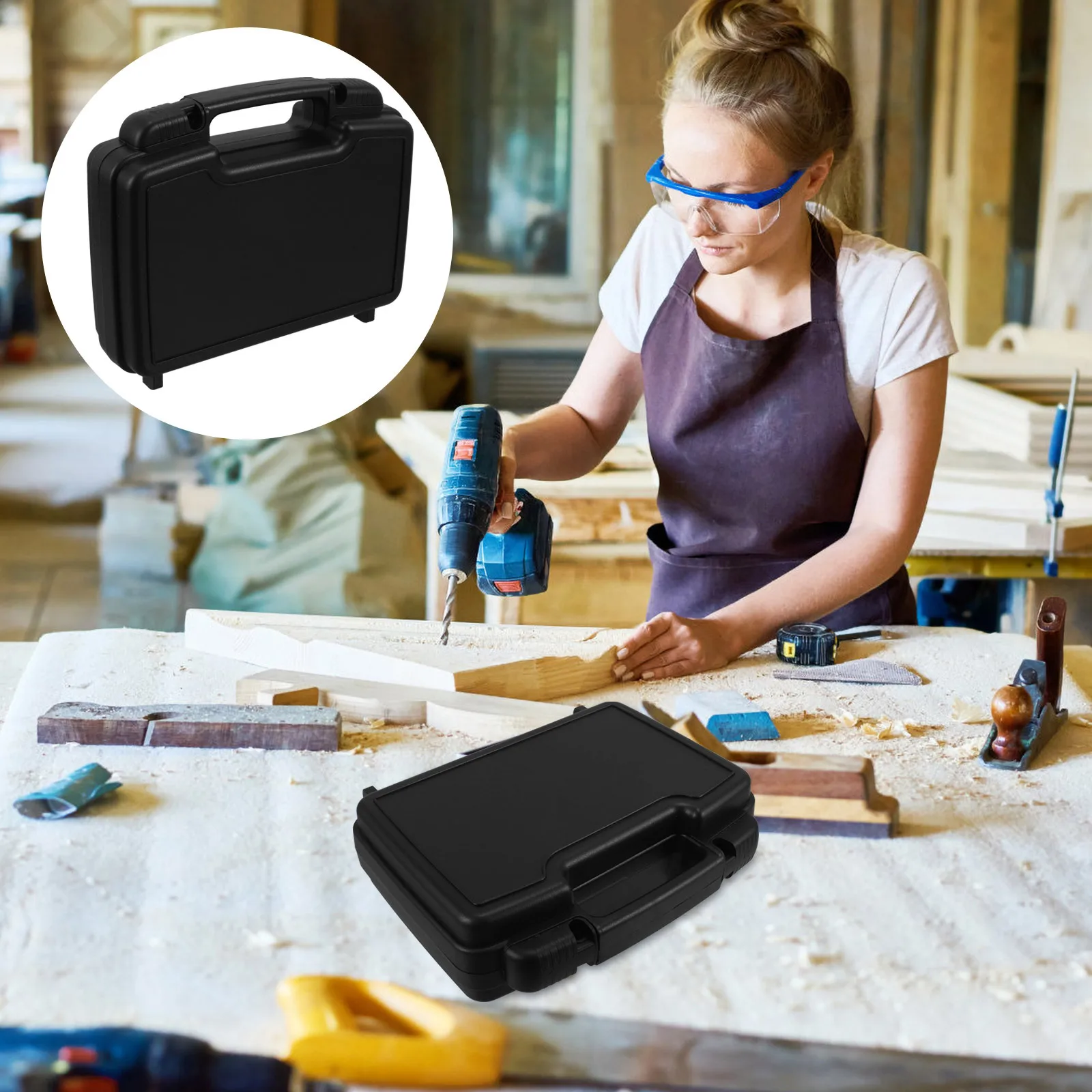 Caja de herramientas multifuncional portátil, estuche de almacenamiento de herramientas de plástico, Maleta de viaje, organizador de mano, estuches de herramientas vacíos