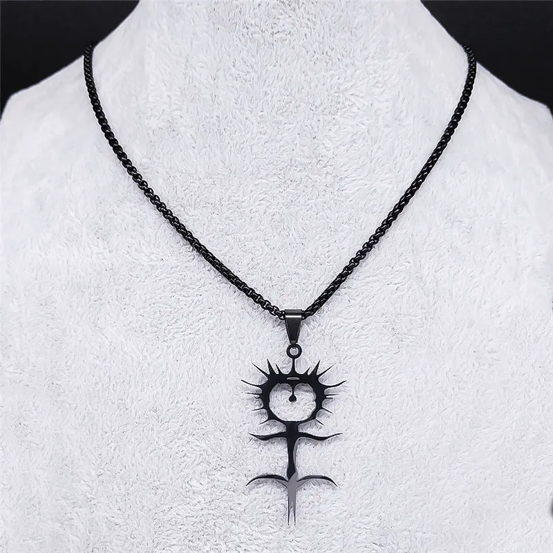2024 Ghostemane Stainless Steel Charm Necklaces for Women/Men Silver Color Necklaces Pendants Jewelry collier homme N3789S03