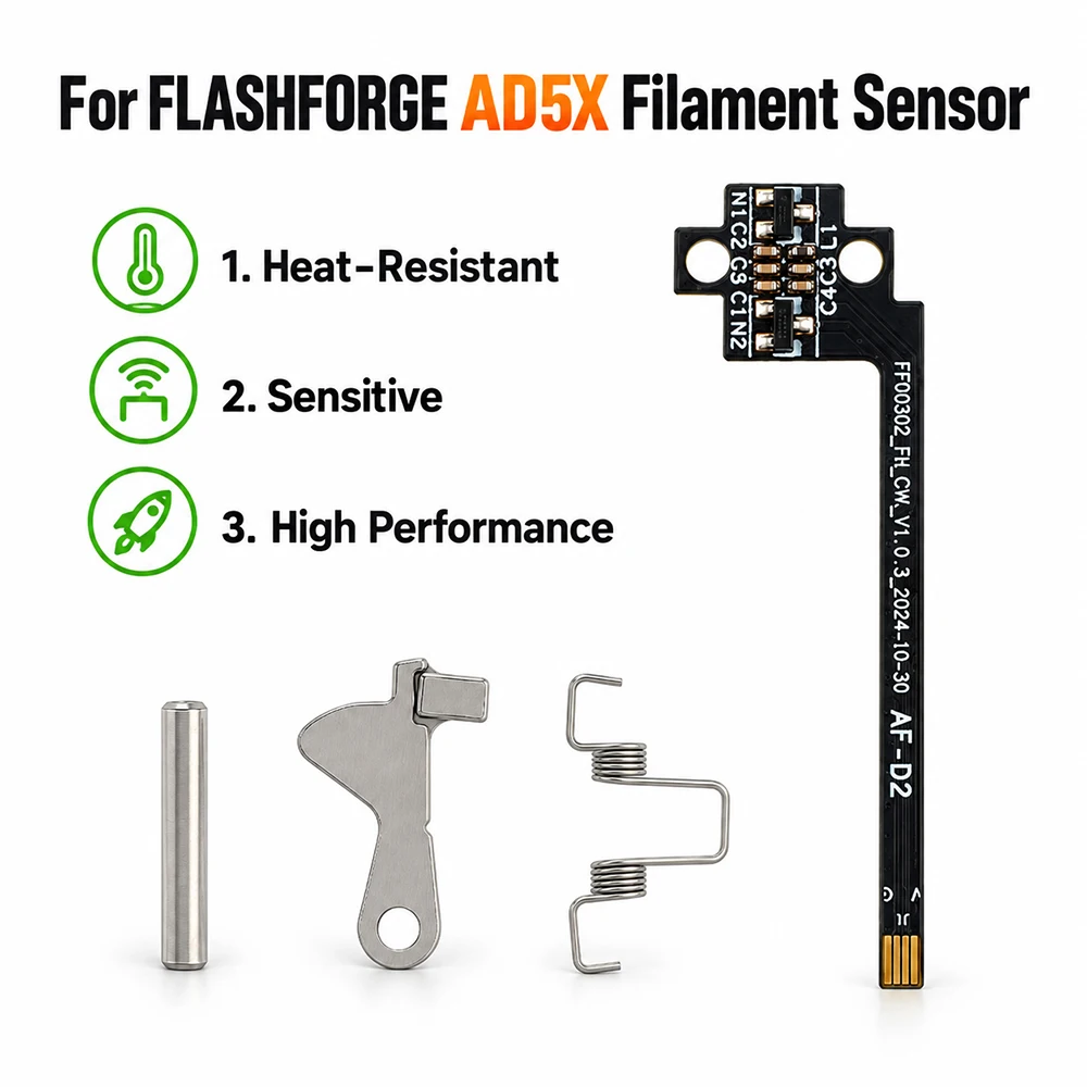Toaiot For Flashforge AD5X 3D Printer Hall Sensor Mounting Kit Heat-Resistant And Sensitive Kit For AD5X Filament Hall Sensor